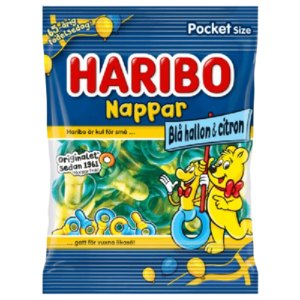 Haribo Sutter Blå Hindbær & Citron 80 gram